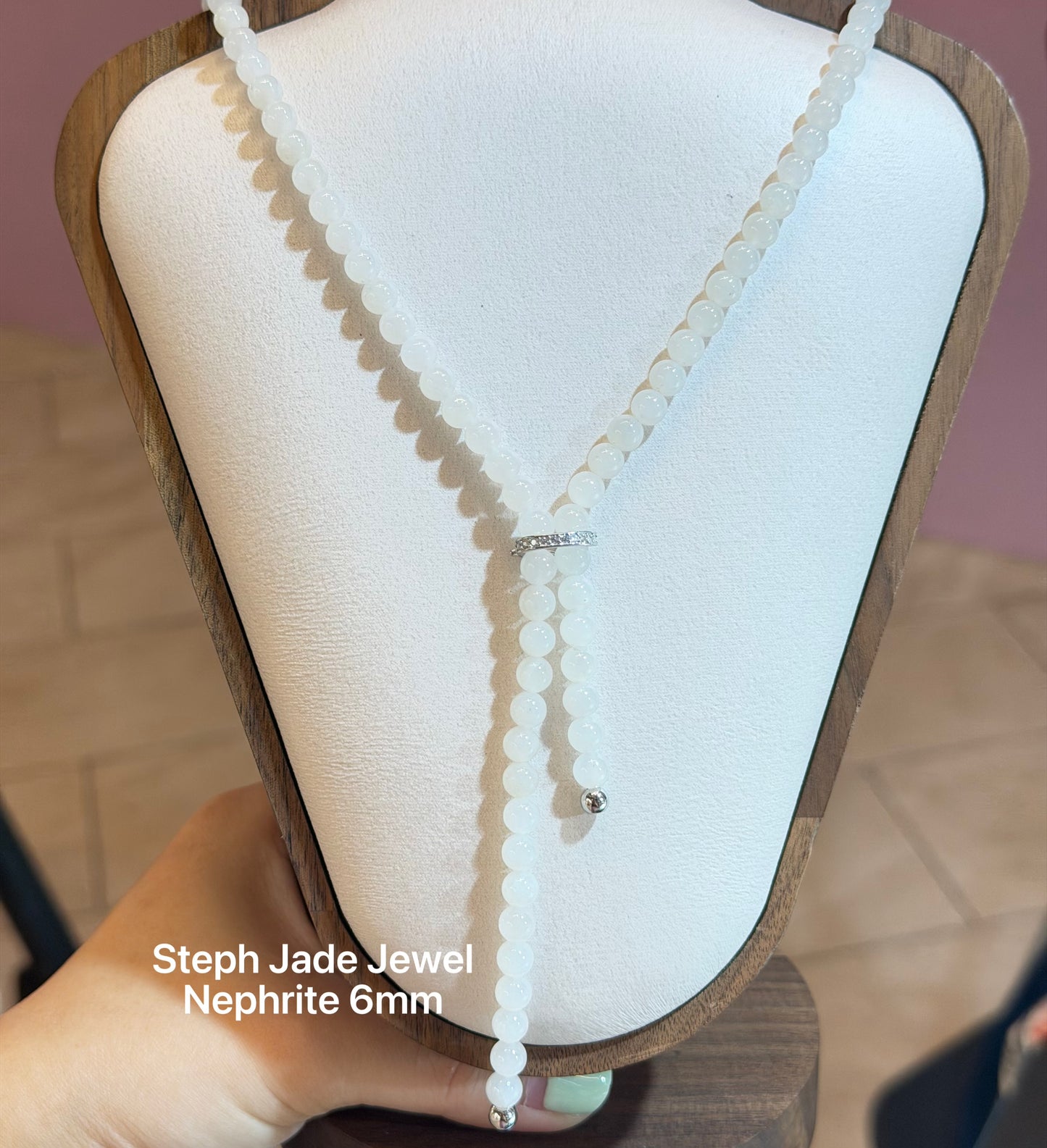Beads Necklace - Nephrite White Necklace