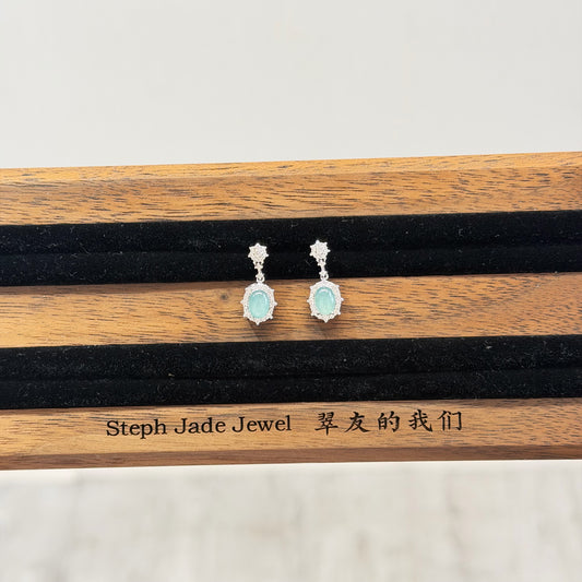 Earring - Blue water Jadeite