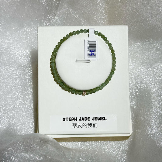 Nephrite Beads Bracelet - GrapeGreen