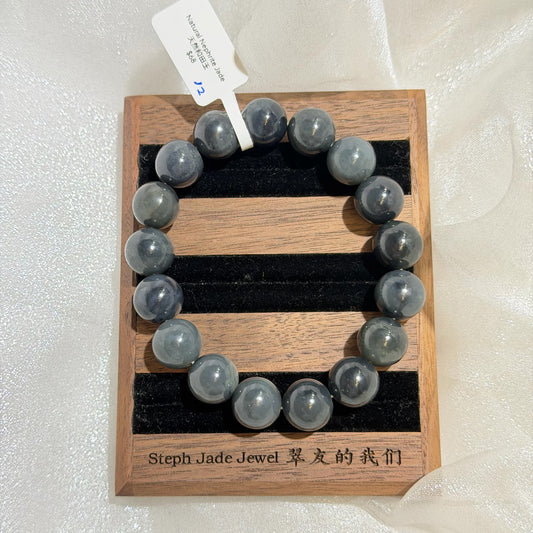 Nephrite Beads Bracelet - Grey
