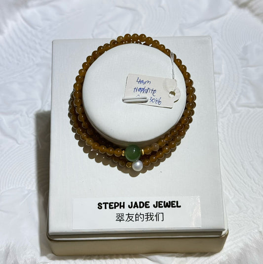 Nephrite Beads Bracelet - 168