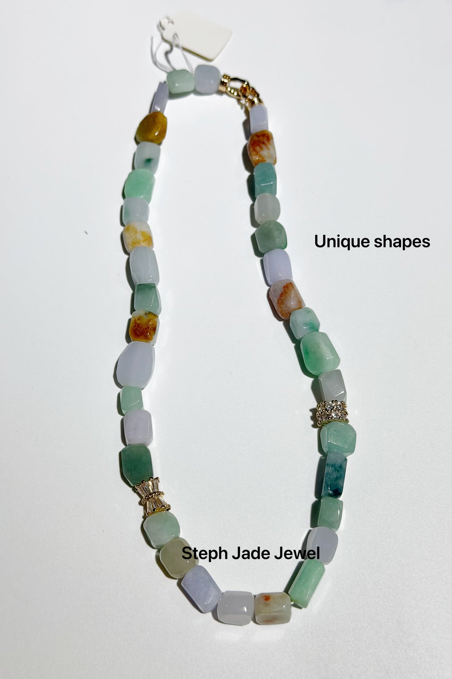 Jadeite Beads Necklace - IrregularColourful