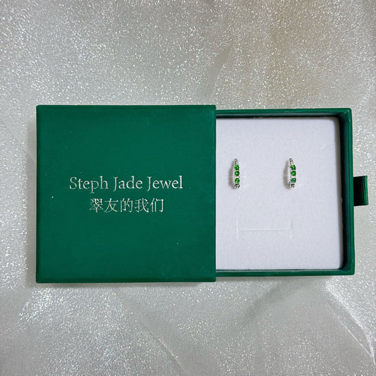 Earrings - Small Green huggies