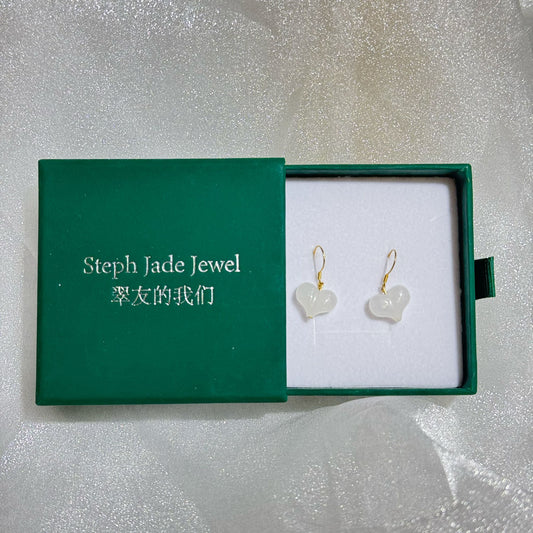 Earrings - White heart