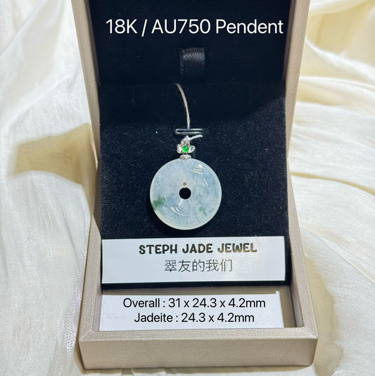 18K Pendent - Icy Flower Donut